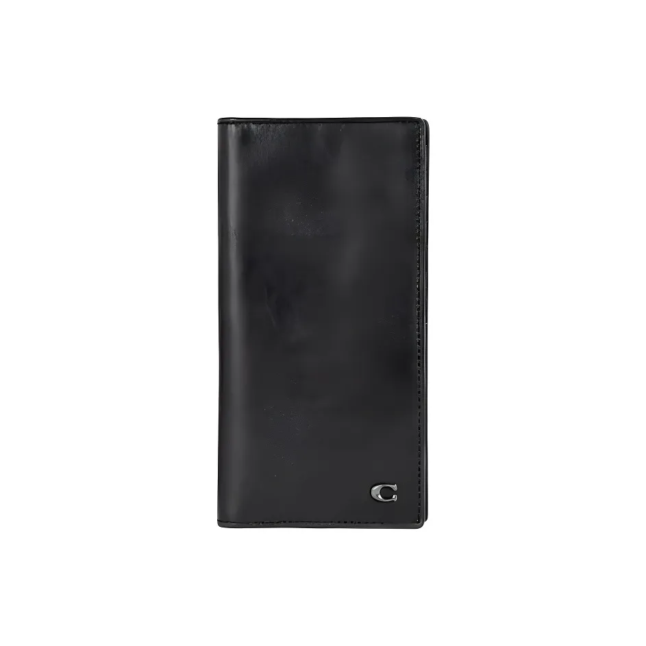 COACH Breast Pocket Кожаный Клатч Кошелек Мужской Черный