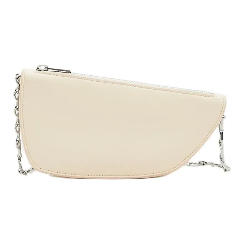 Burberry Shield Овечья кожа Сумка через плечо Сумка на плечо Экстра мини Женская Жемчужно-белая