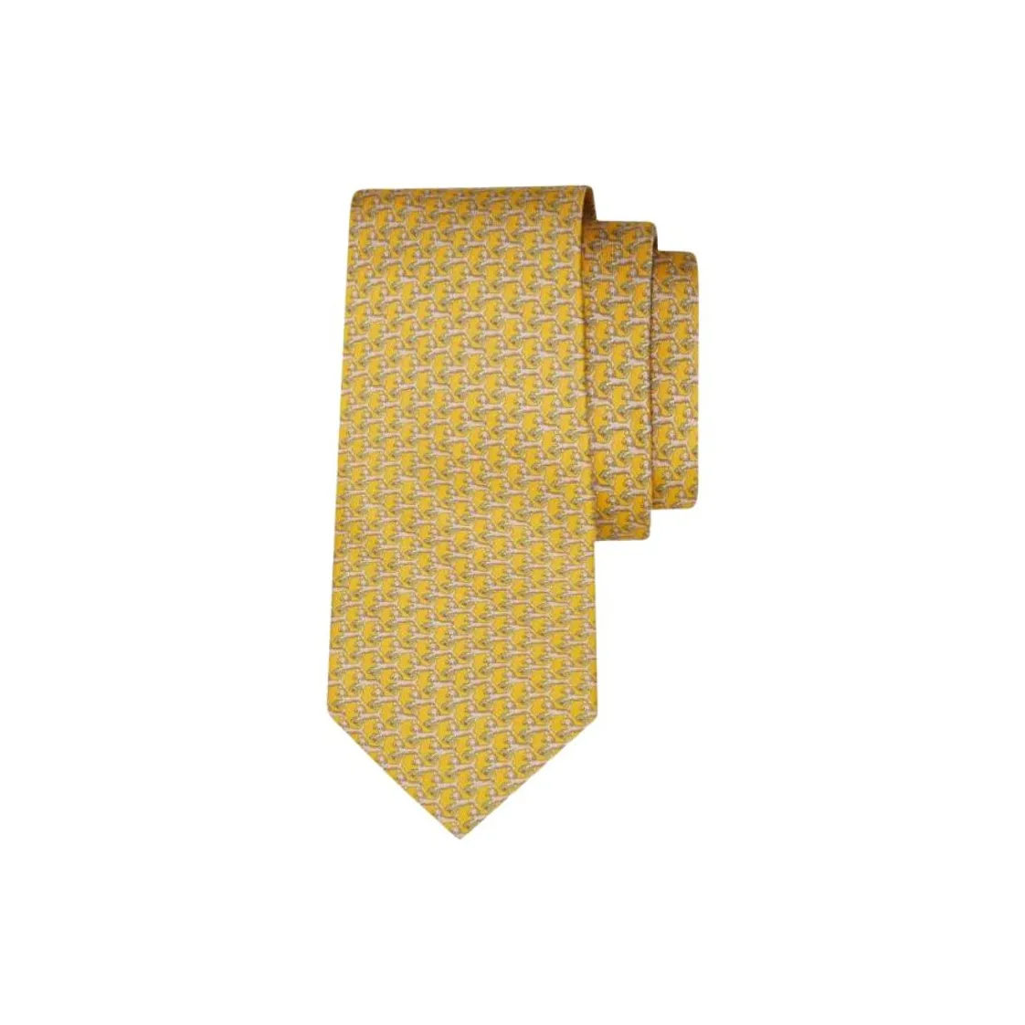 FERRAGAMO Silk Ties Men's Yellow