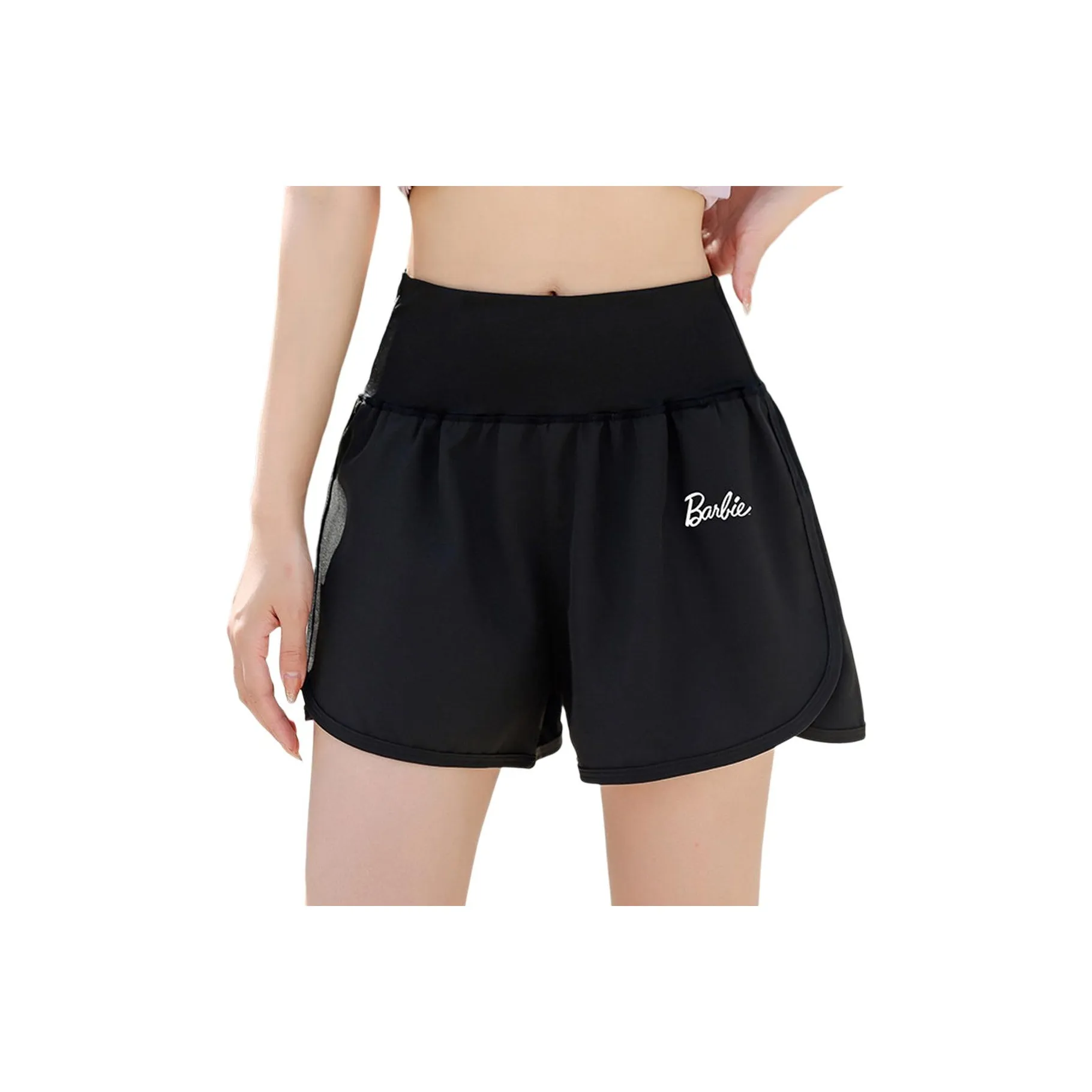 Barbie Sports Shorts Women's Soft Black Dance Pants[with Back Pocket, Ultra Comfortable]