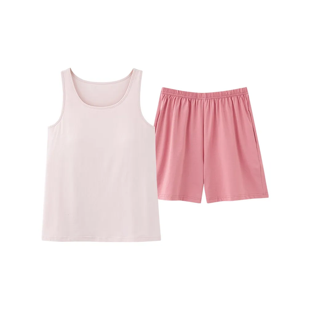 QIAOJIAREN Светло-розовый женский пижамный комплект