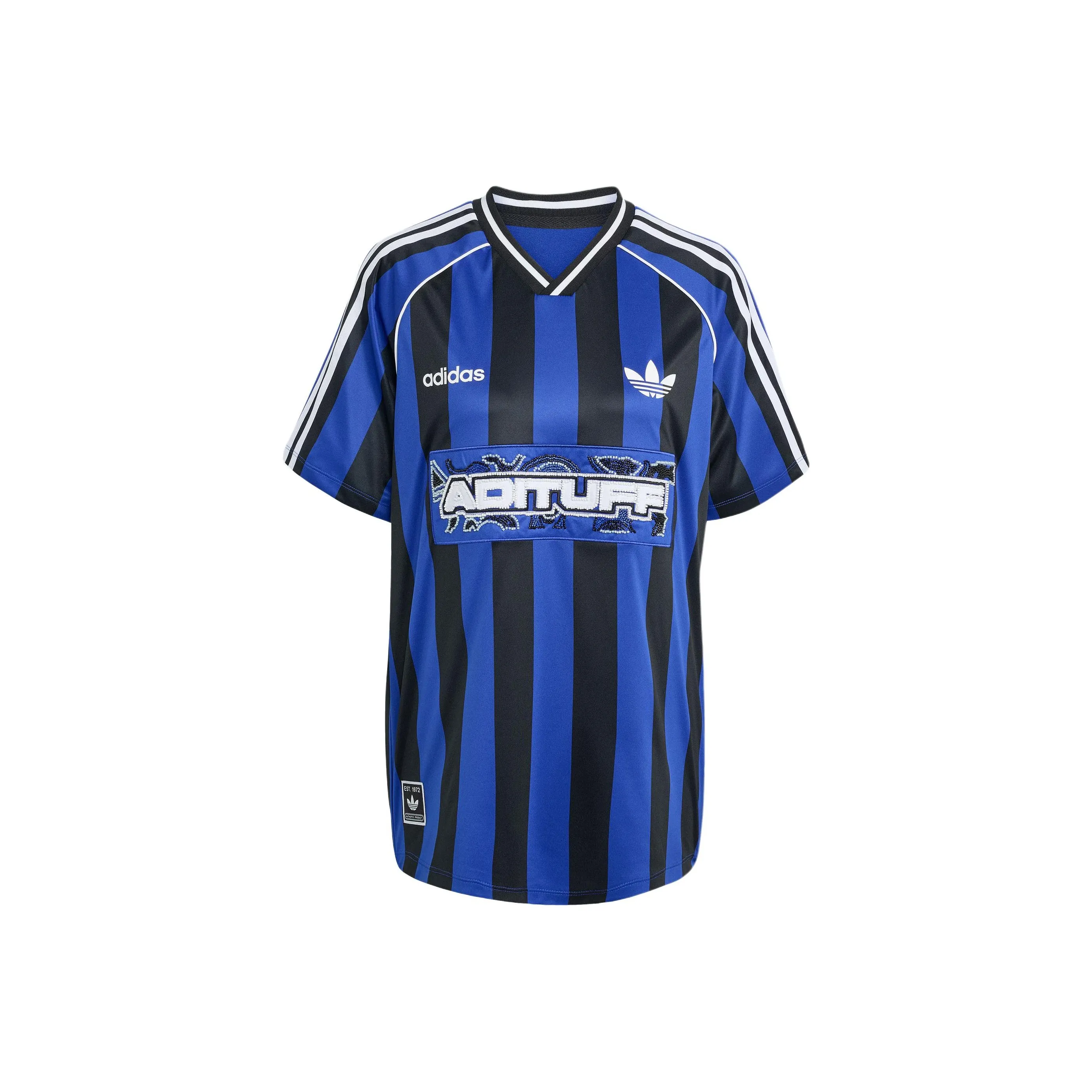 Adidas Originals SS25 BEADS JERSEY Soccer Jersey Women's Semi Fluorescent Blue/Black