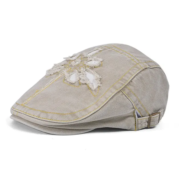 Cgediao Вымытый деним береты женские