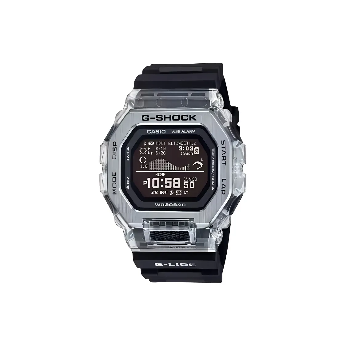 CASIO GBX 100 Collection Кварцевый механизм Смольный ремешок Часы Унисекс Черный циферблат