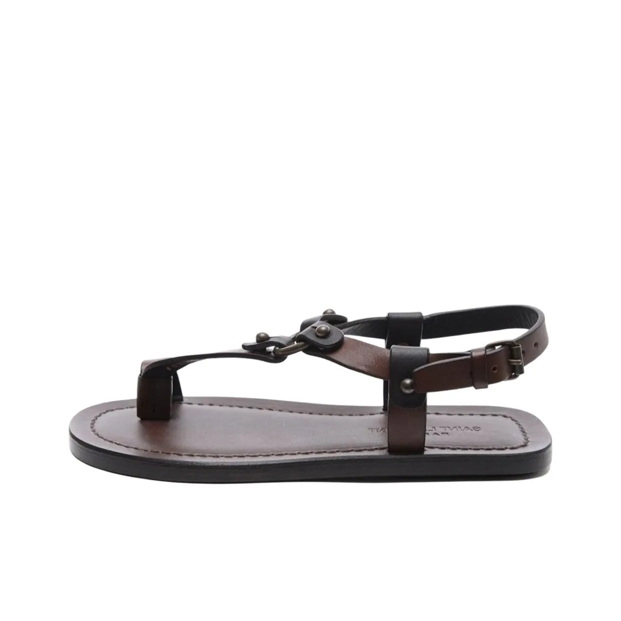 SAINT LAURENT Nu Pieds One Strap Sandals Women's Brown