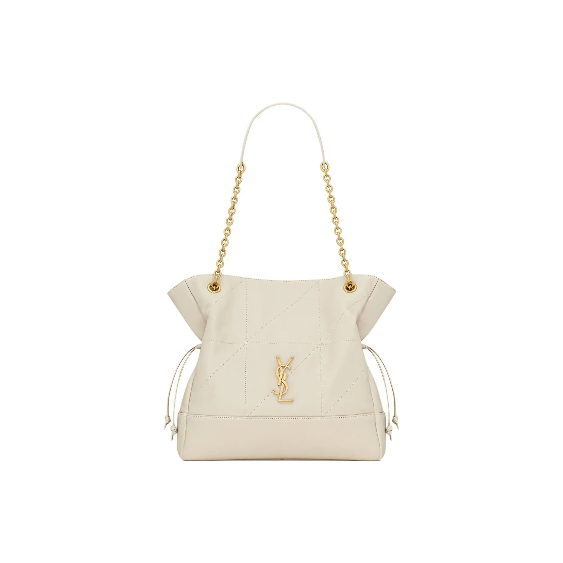 SAINT LAURENT Jamie Sheepskin Tote Bag, Shopping Bag, Handbag, Shoulder Bag Trumpets Women's Vintage White