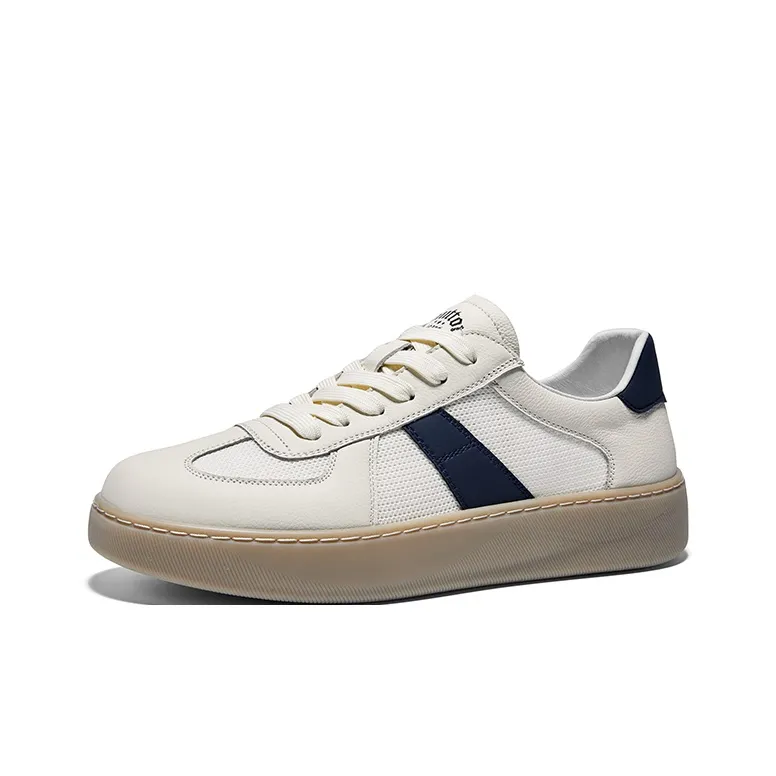 Hautton Jeans Skateboard Shoes Men's White Blue