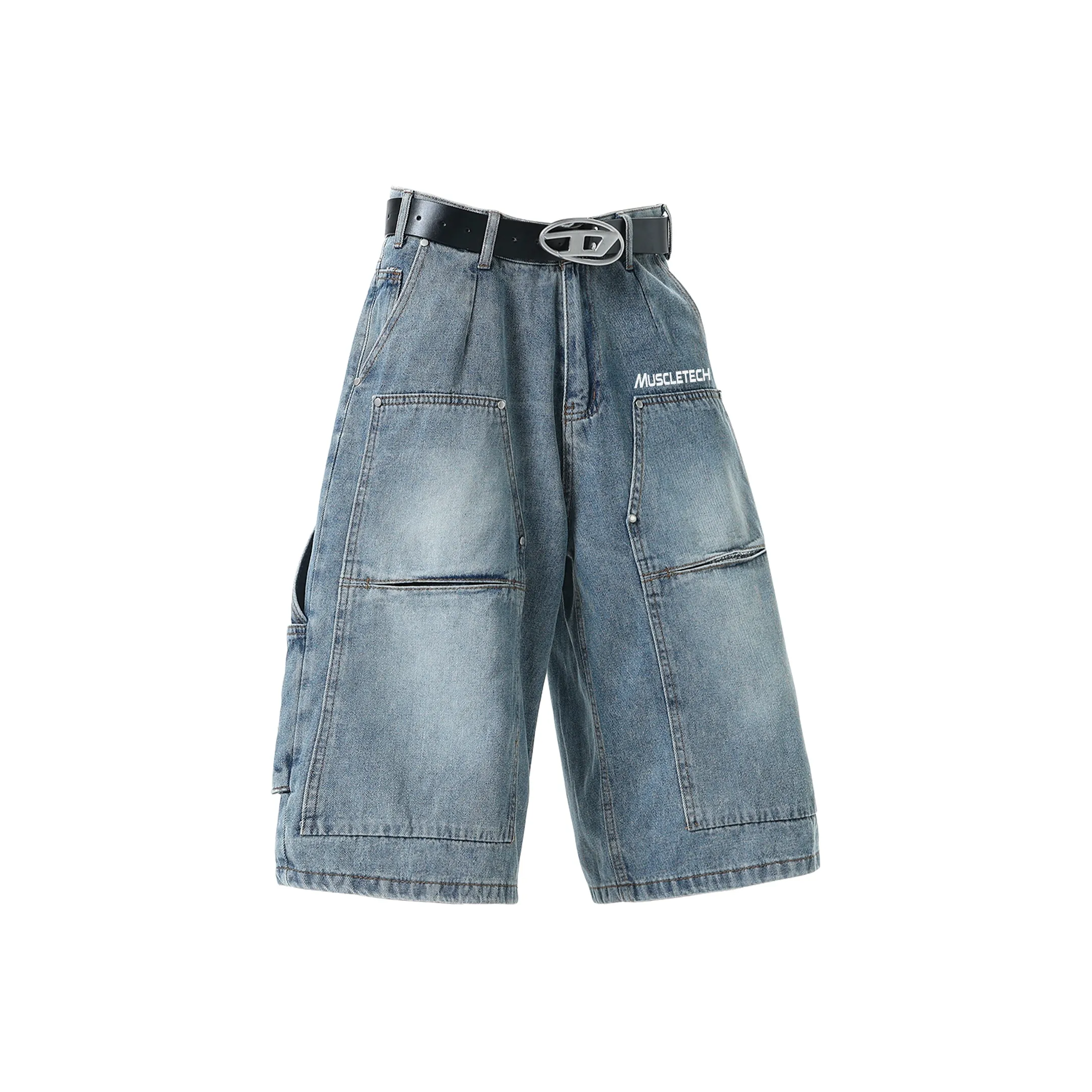 MUSCLETECH Синий Унисекс Джинсовые шорты