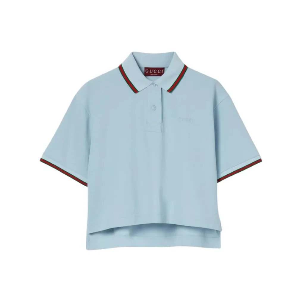 GUCCI Cotton Piquet Polo Shirt With Web