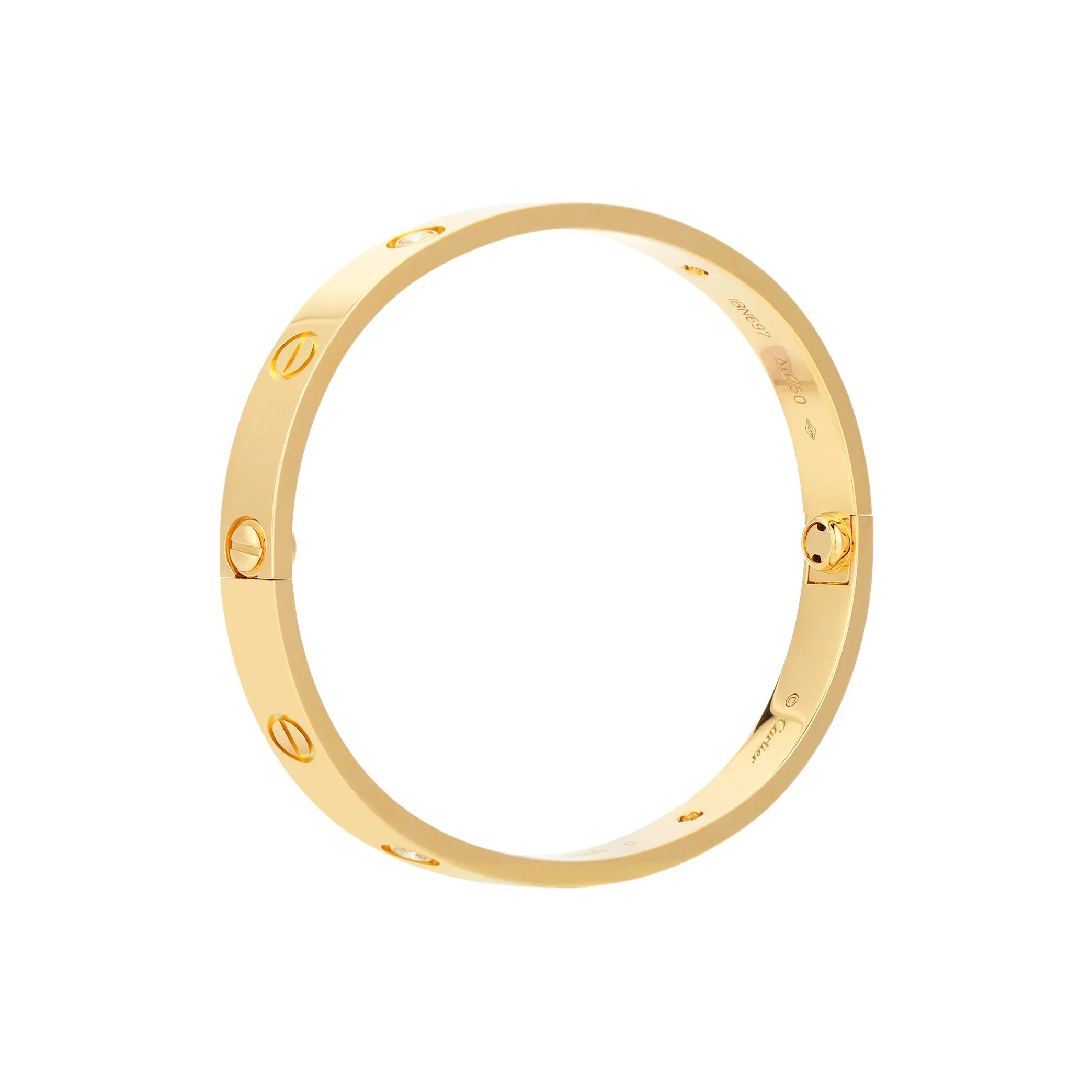 Cartier 18K Yellow Gold Love 4 Diamond Bracelet