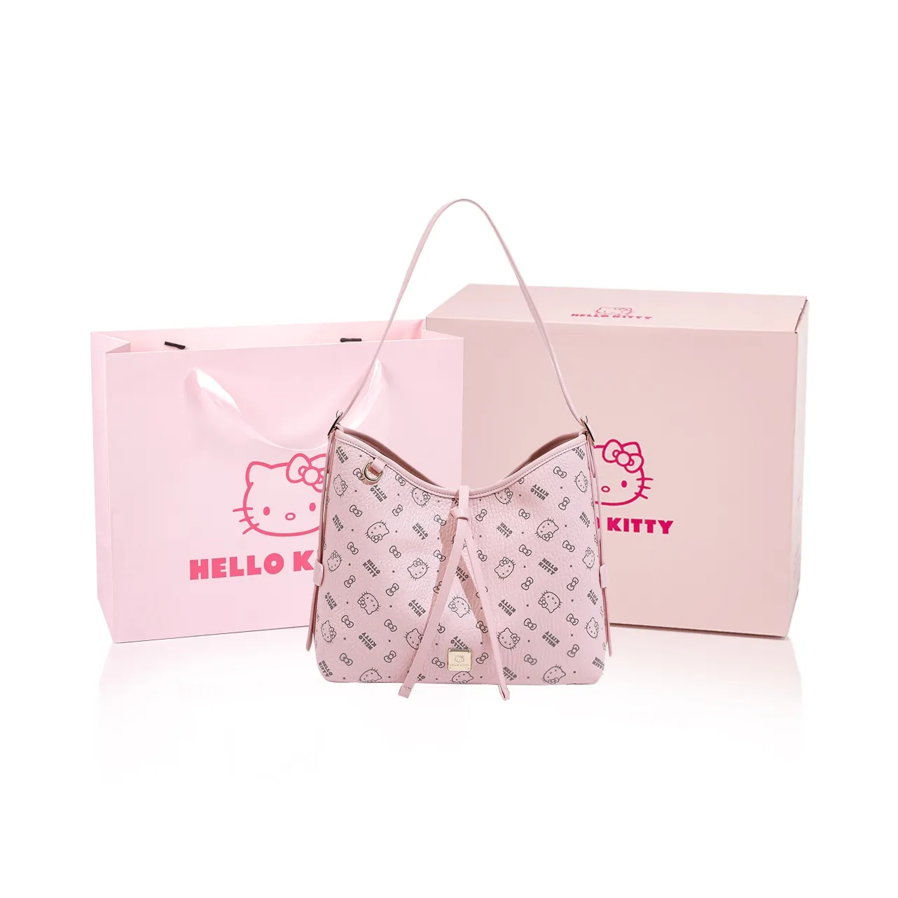MESUCA &Sanrio Hello Kitty Collaboration Kitty Series PU Shoulder Bag Regular Women's Pink/Brown/Milk Tea