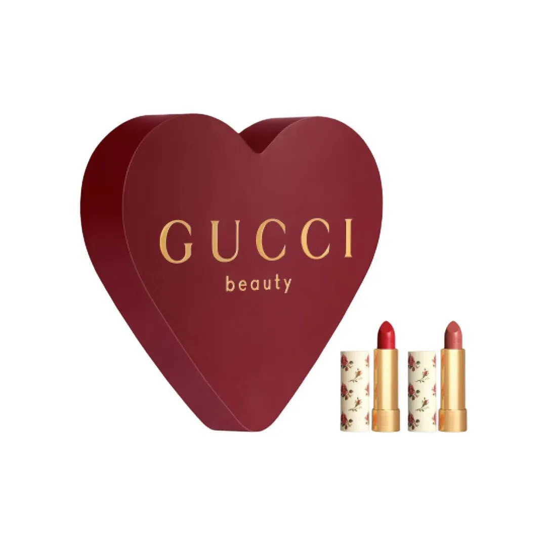 GUCCI Qingse Шелк Ластик Помада Подарочная коробка Крем Увлажняющий Легко Смесь Естественный Финиш 3,5г*2