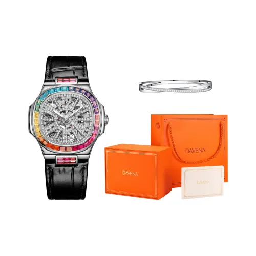 DAVENA Механические часы Movement Унисекс из коллекции Dotted Eye, 38mm*38mm*10mm, с вырезом