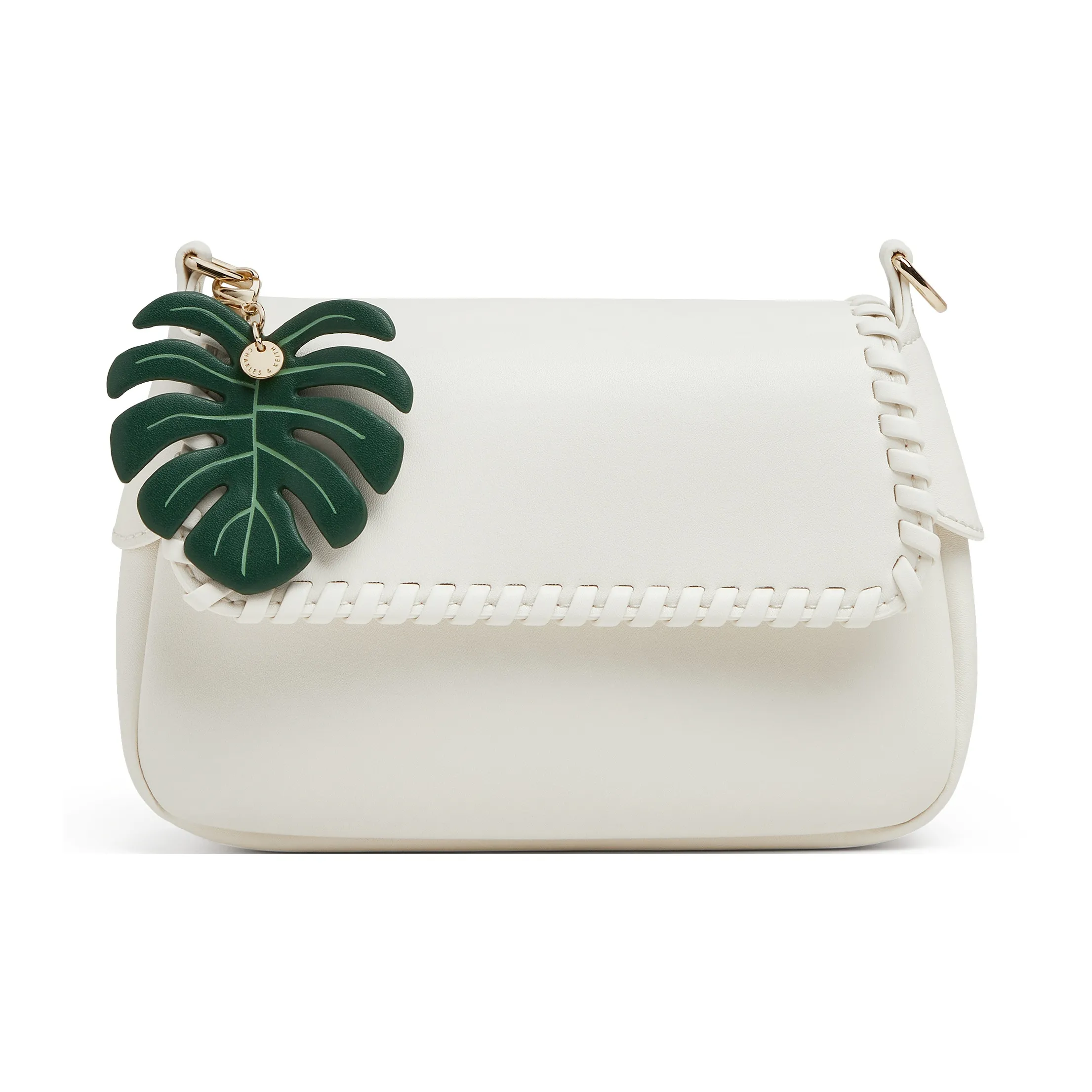 CHARLES&KEITH PU Shoulder Bag, Crossbody Bag, Shoulder Bag Trumpets Women's Milk White