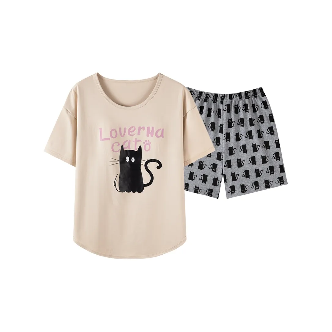 QIAOJIAREN Молочный кофейный женский комплект пижам