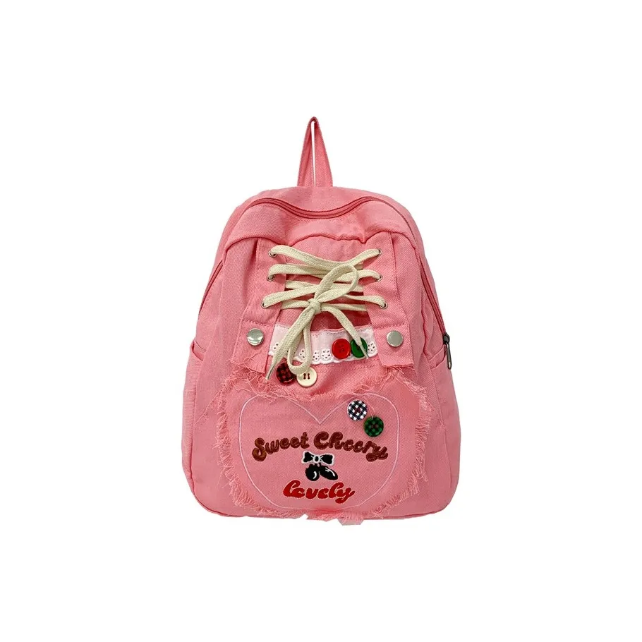 WXRX Холст Рюкзак Женский Розовый