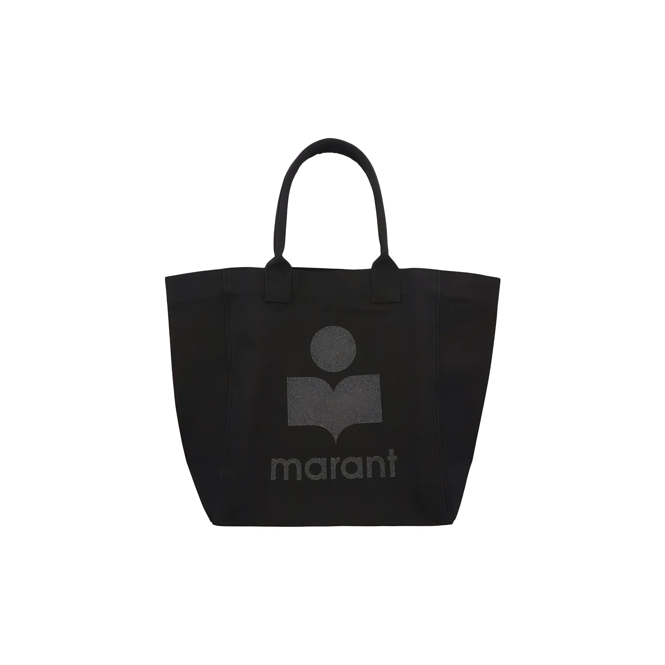 ISABEL MARANT Cotton Canvas Tote Bag, Shopping Bag, Canvas Bag, One Shoulder Handbag Women's Black