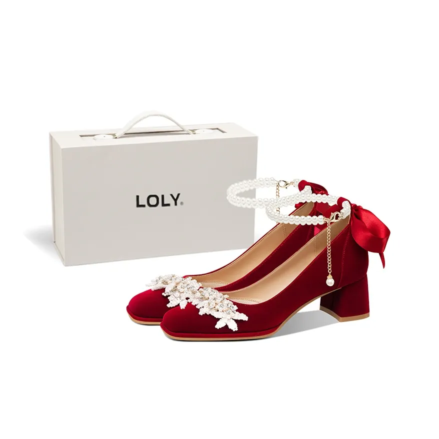 LOLY Грубый каблук Высокие каблуки Женские Цветочный Realm