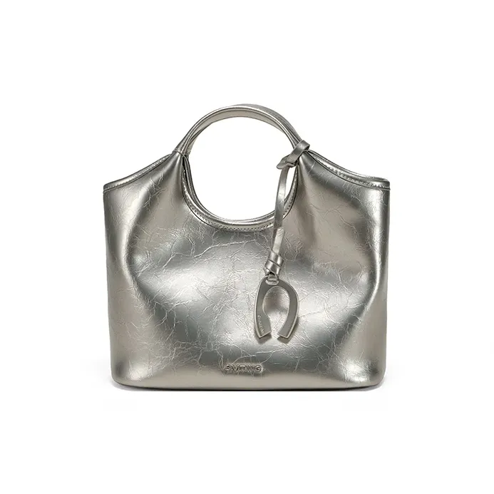 Simedin Коровья кожа Ведрообразная сумка Женская Античное серебро Глубокий черный