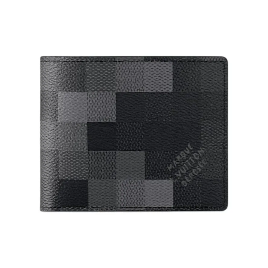 LOUIS VUITTON Slender Coated Canvas Wallet Men's Black
