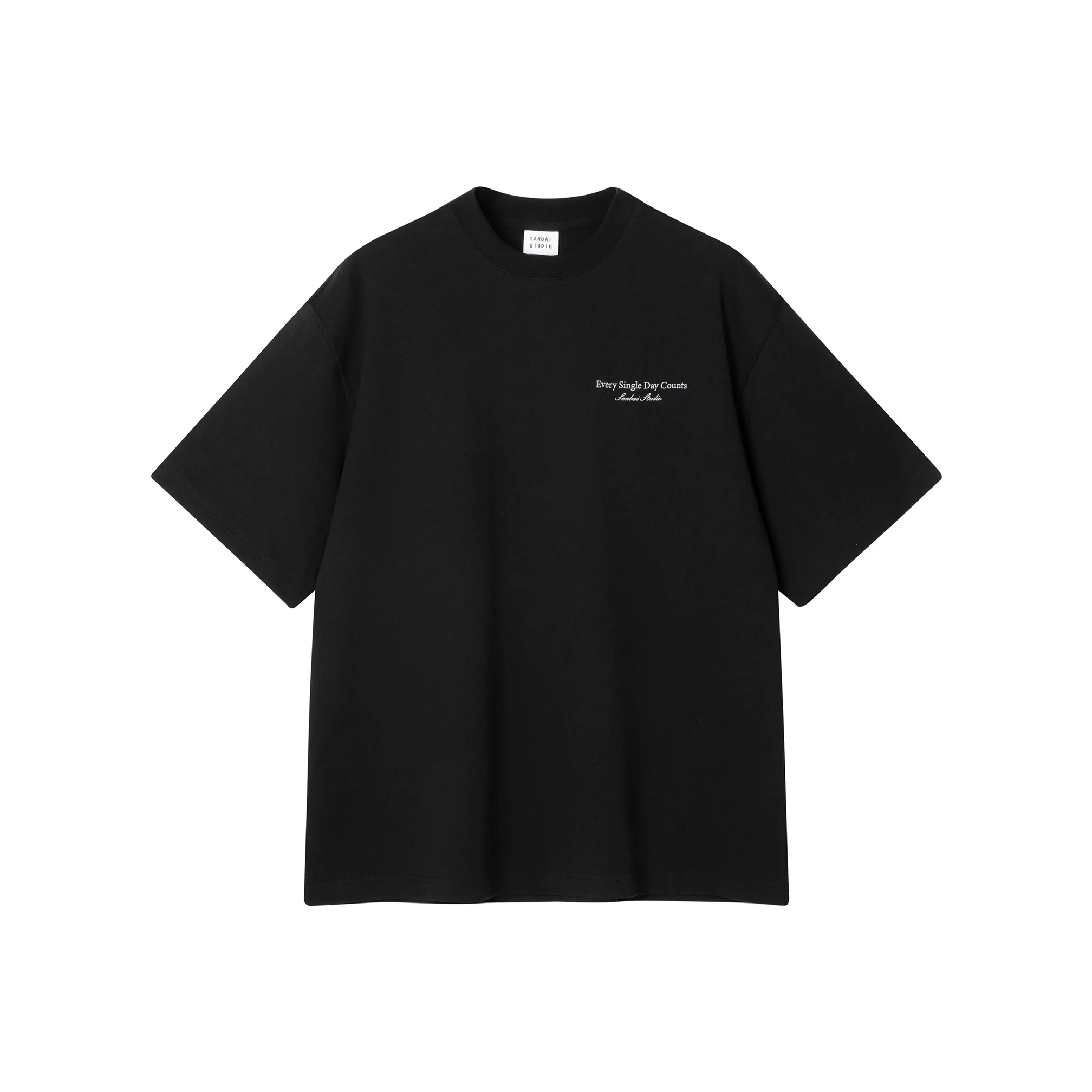 SANBAI STUDIO Американский Черный T Рубашка Для Мужчин Летний Свободный крой Короткий рукав Унисекс