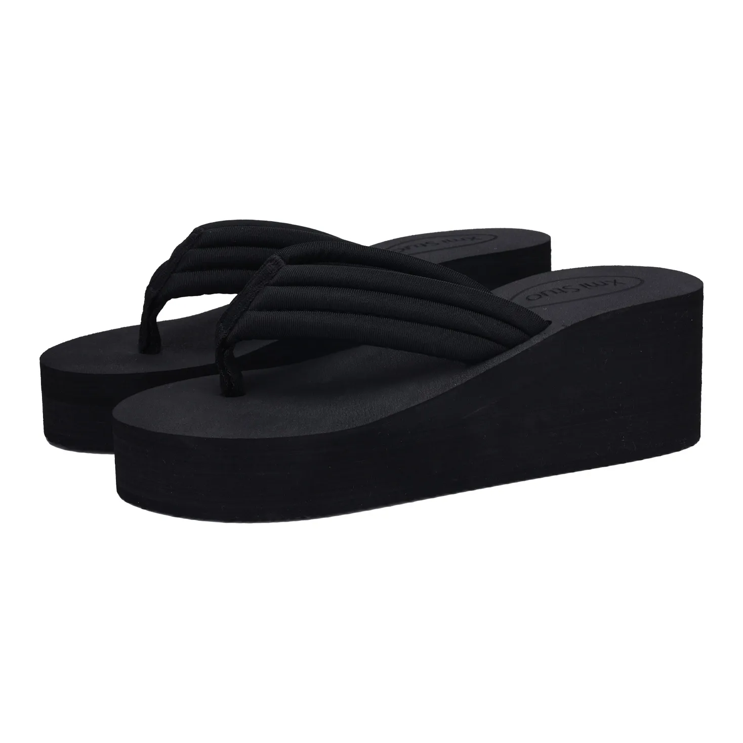 XMISTUO Minimalist Style Vintage Height Increasing Flip Flops For Women's Summer Fashion Wedge Heel Platform Sandal