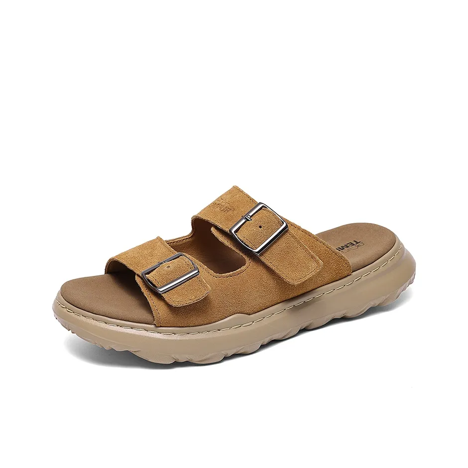 TEMPUR Резиновая пена Наружная подошва Слипоны Мужской Пшеница Ухо Коричневый