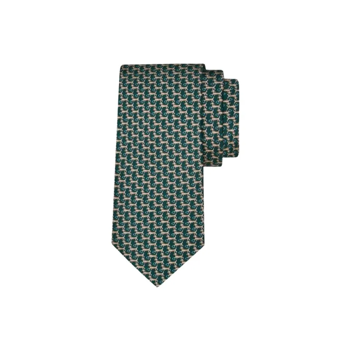 FERRAGAMO Silk Ties Men's Dark Green
