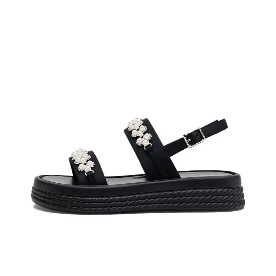 BASTO One Ремешок Сандалии 4CM Женские Черные