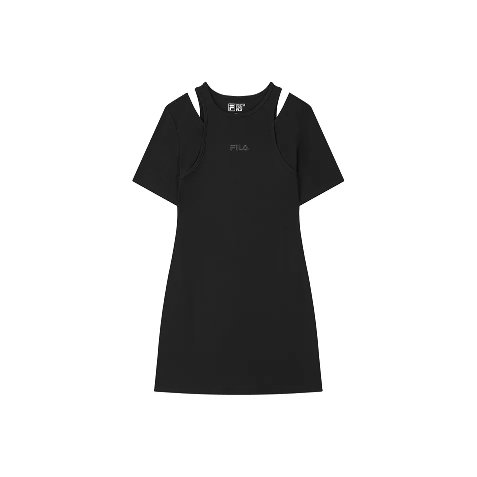 FILA ORIGINALE Короткий рукав Платье Женское Черное