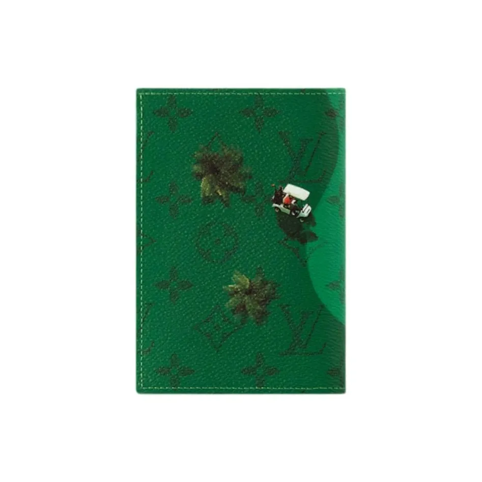 LOUIS VUITTON Canvas Passport Holder Men's Green