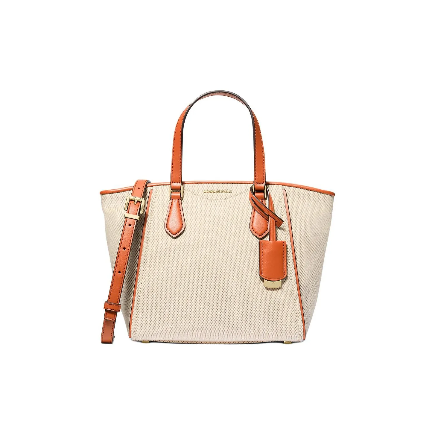 MICHAEL KORS TARYN Хлопок Сумка через плечо Сумка Маленькая Женская Бежевая и Оранжевая