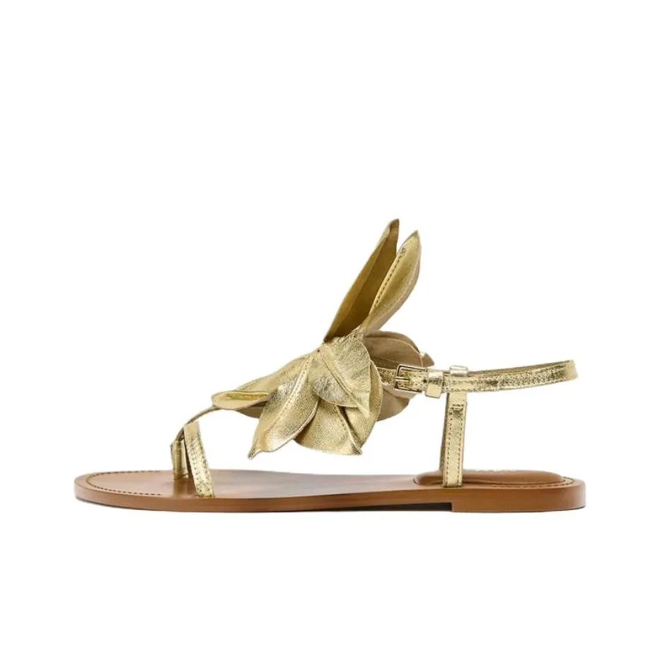 ZARA One Ремень Сандалии 1см Женские Золотые