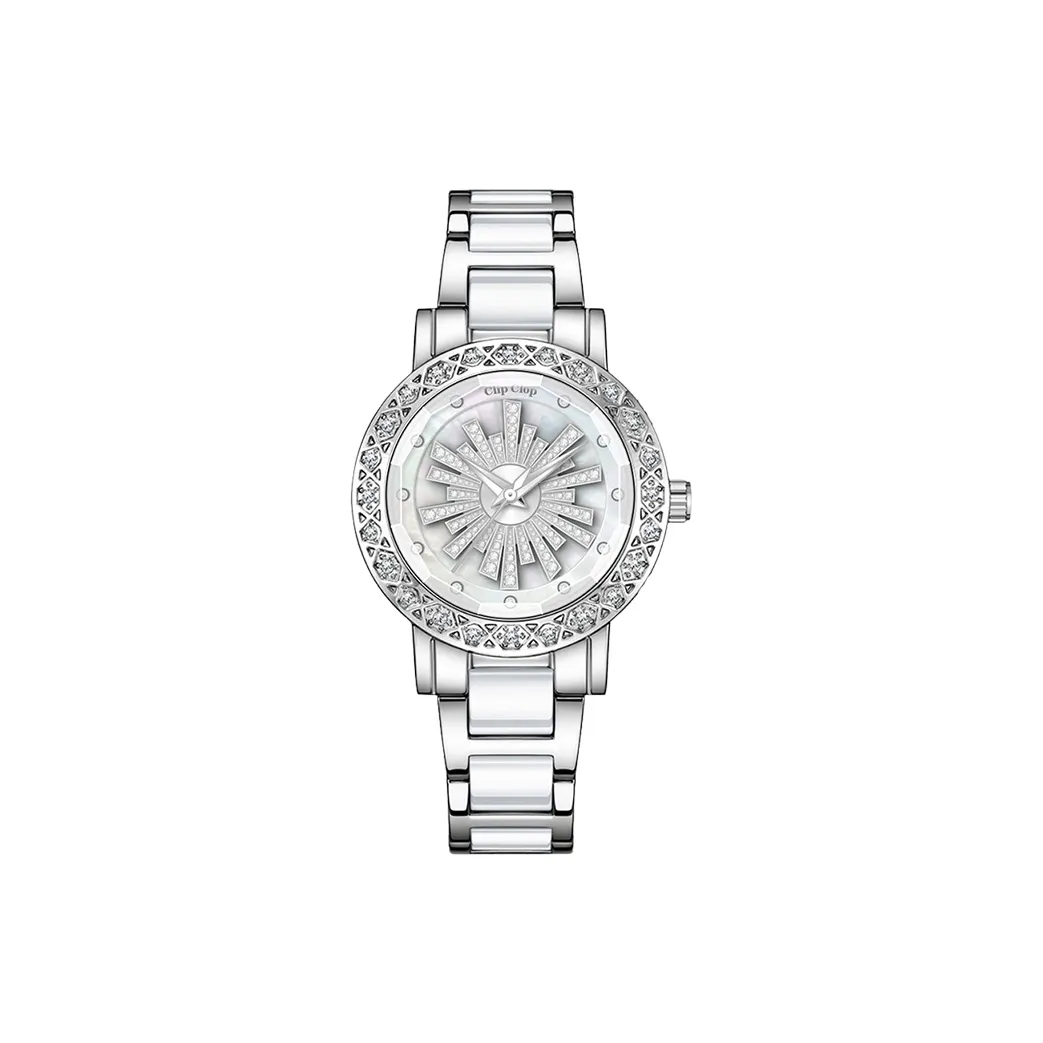 Clip Clop Кварцевый механизм керамический ремешок женские часы белый циферблат