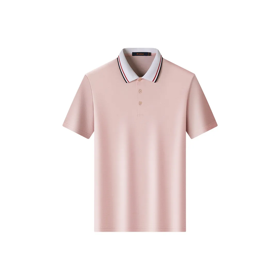 LUOZI Light Pink Men's Polo Shirt LUOZI Светло-розовая мужская поло рубашка
