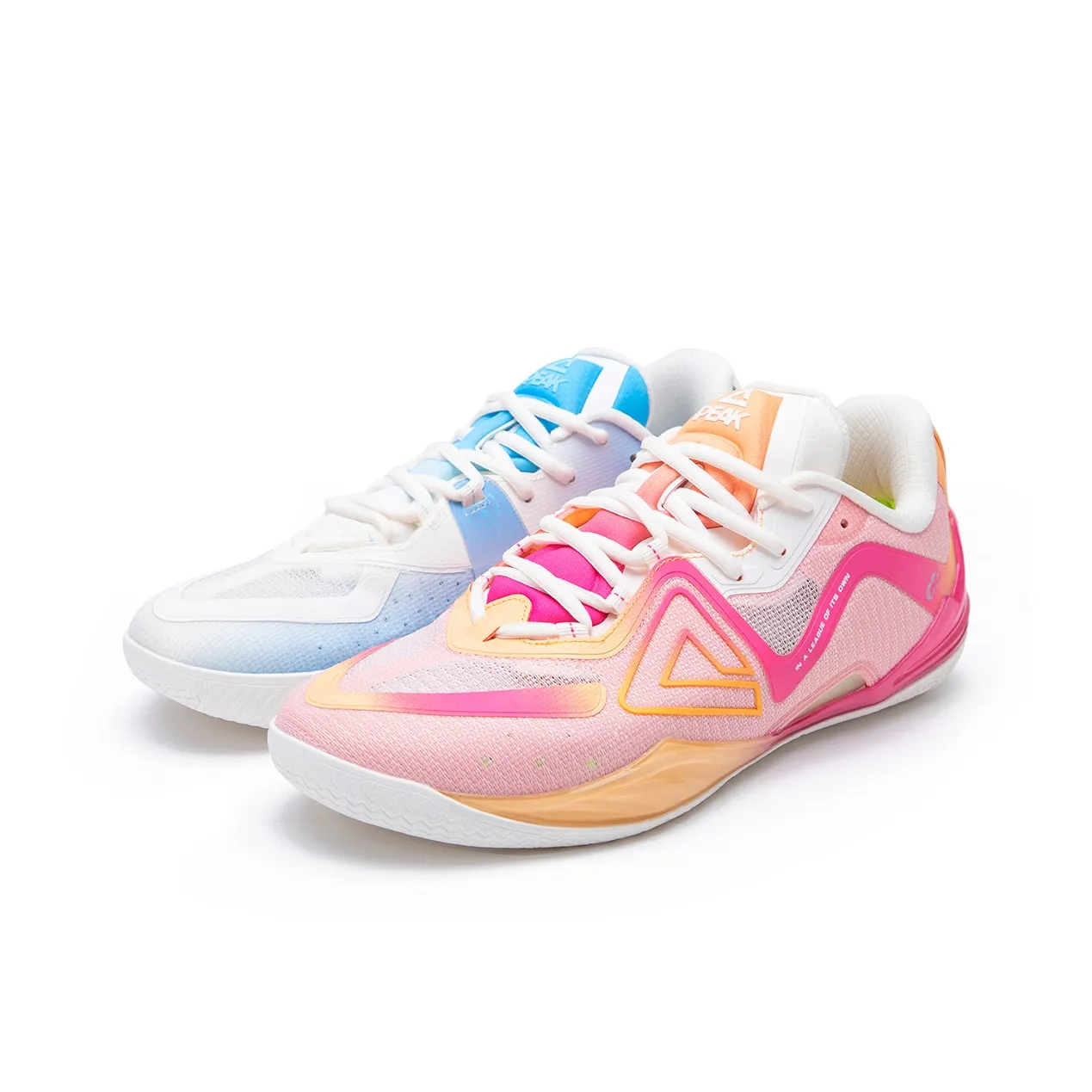 PEAK Wushuang Slip-resistant Abrasion-resistant Breathable Low-Top Basketball Shoes Men's Pink Blue Mix