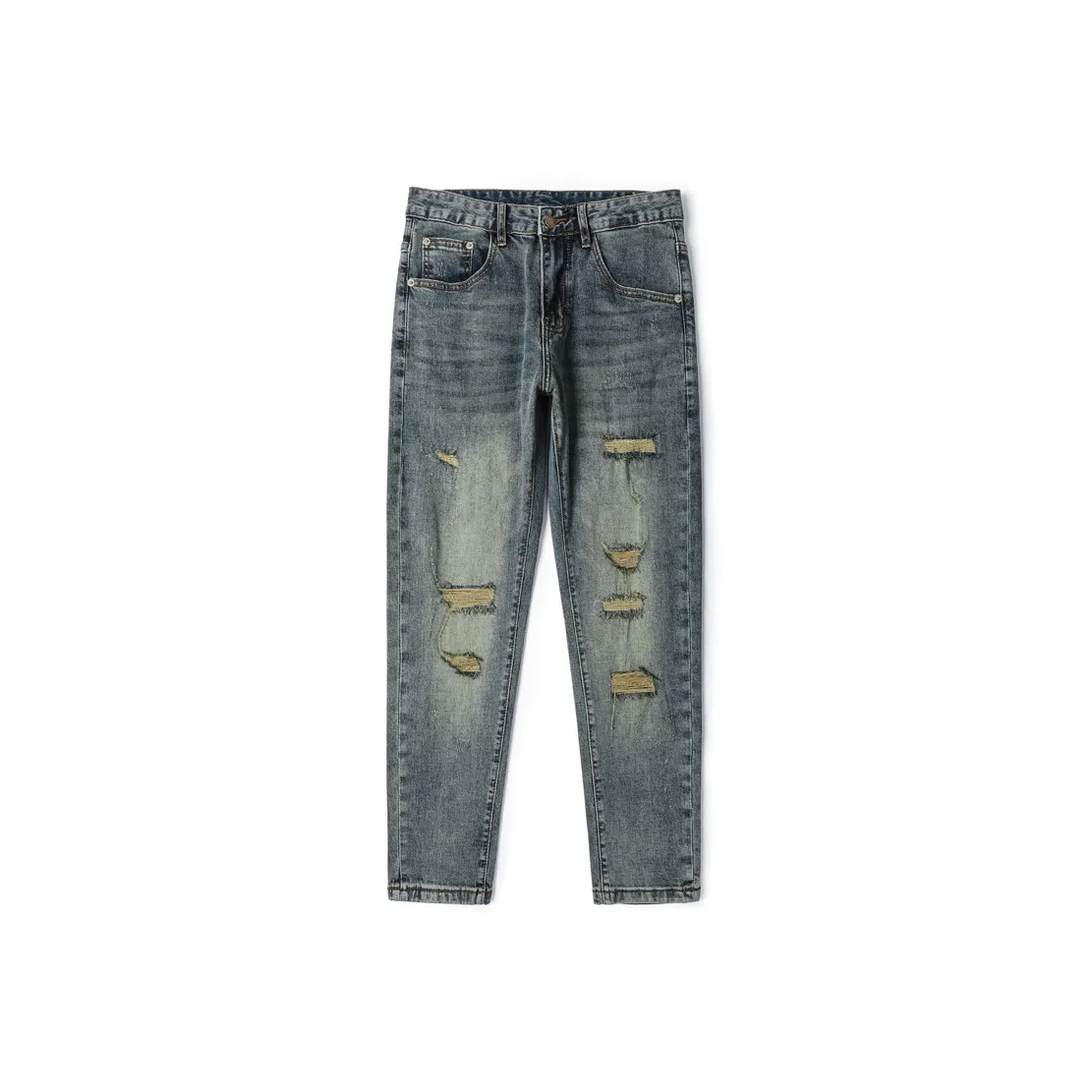 JIKENDI Синий, Ankle Длина Мужские Джинсы