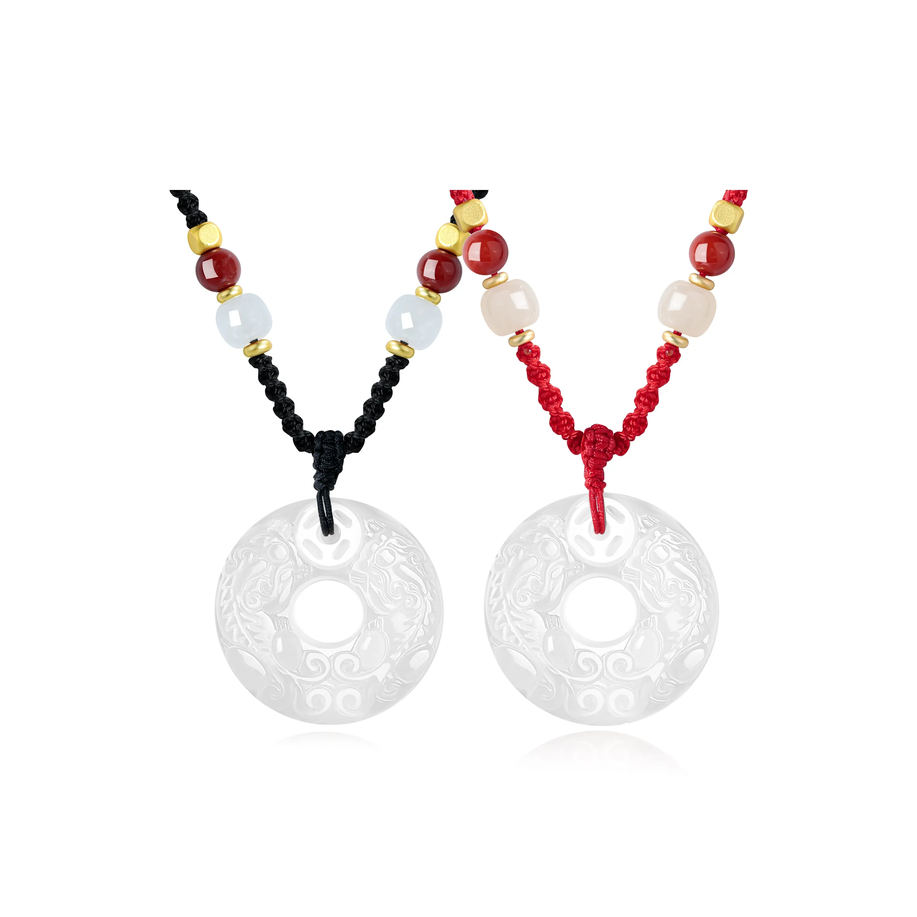 Models & Puzzles Natural Chalcedony Necklace Pair Unisex