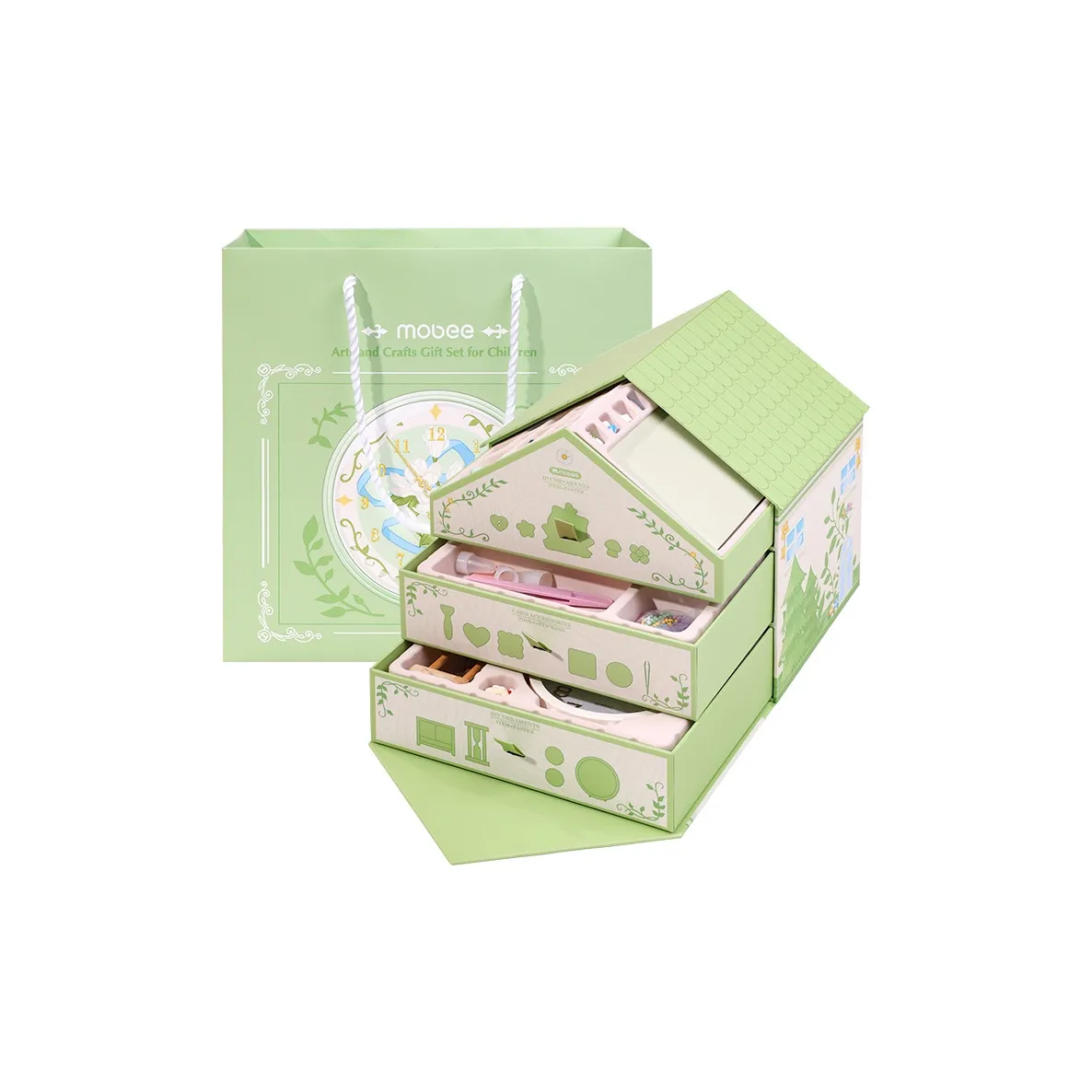 MOBEE Time Лоза House Guka Коробка DIY Ручной работы Бусины Шкатулка для украшений Child Развивающие игрушки
