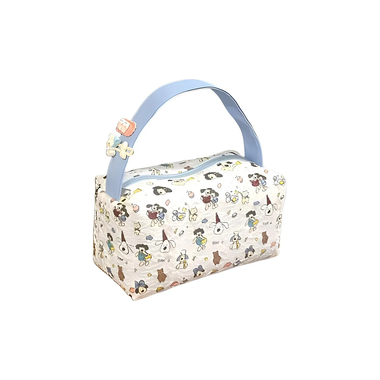 Kemaid Портативный Super Cute Щенок Сумка из материала Oxford Большая вместимость Текстура Bubbles Синий Косметички с эффектом 3D