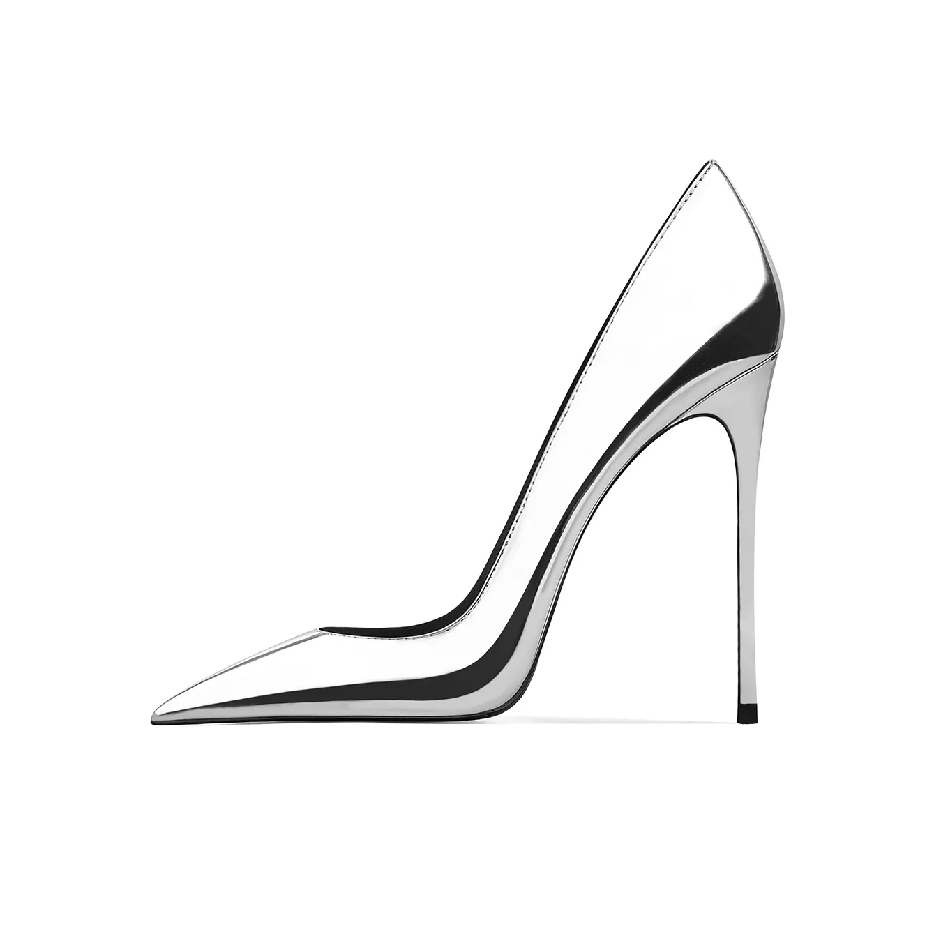 Ganxiaojie Узкий каблук Высокие каблуки Женские Глянцевый Серебряный