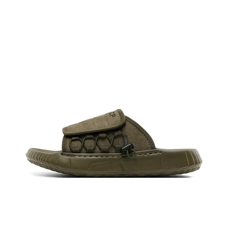LUOMAIKE Rubber Sole Slip Resistant Slide Slippers Men's Olive Green
