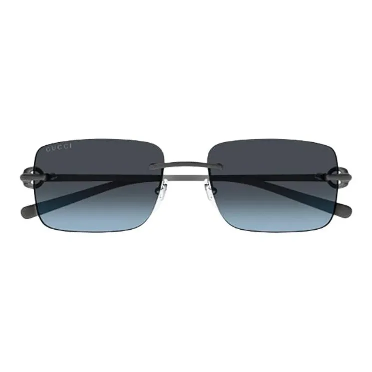 GUCCI Metal Rectangular Sunglasses Unisex Black