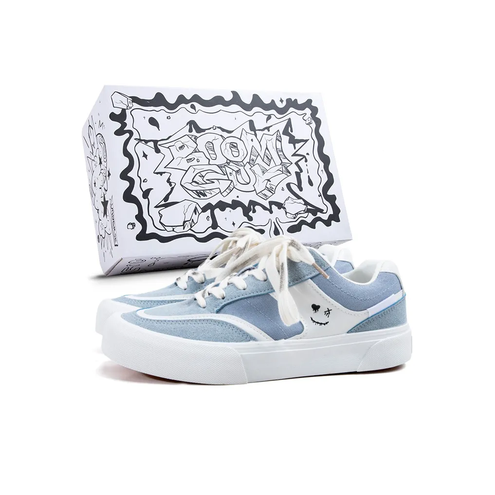 BOOM GUY Slip-resistant Abrasion-resistant Lightweight Low-Top Skateboarding Shoes Women's Blue BOOM GUY Противоскользящие Износостойкие Легкие Низкие Кроссовки для скейтбординга Женские Синие
