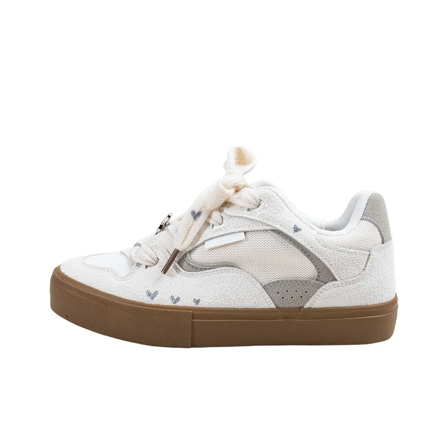 MINGKUANG Скейтборд Кроссовки Низкие Бежевые Унисекс