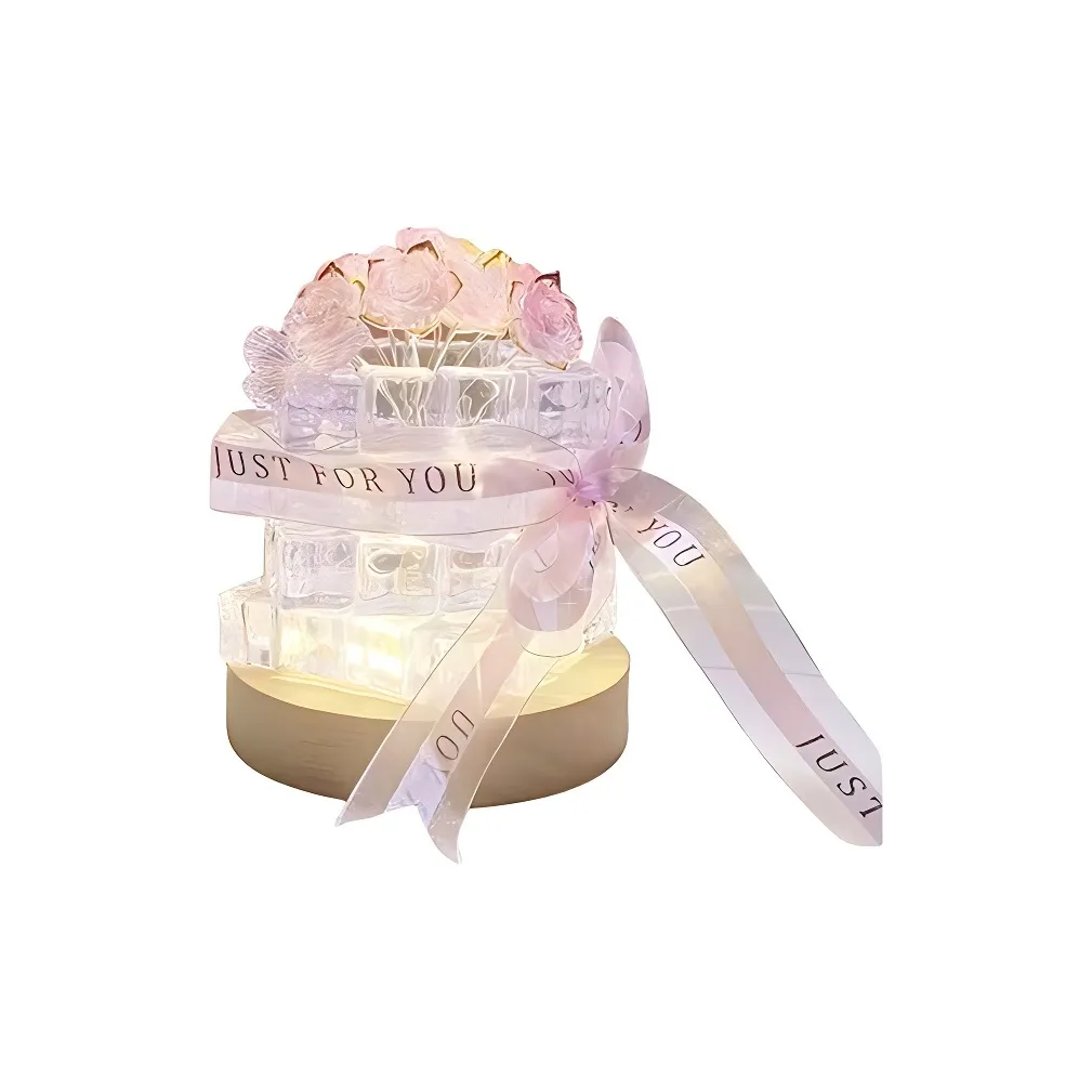 AECELI Ручной ICE CUBE Розовый Ночник Материал Сумка Игрушки