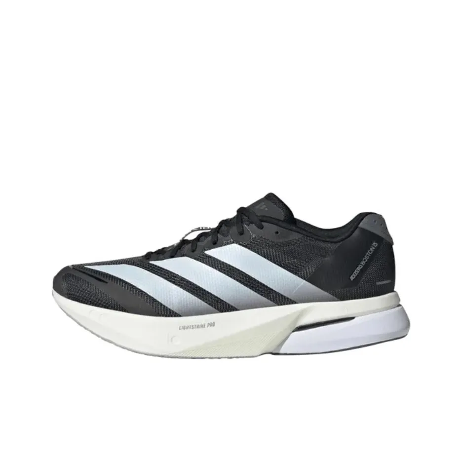 Adidas Adizero Boston 13 Shock Absorbers With Slip Resistant Features Low Top Training Shoes Men's Black