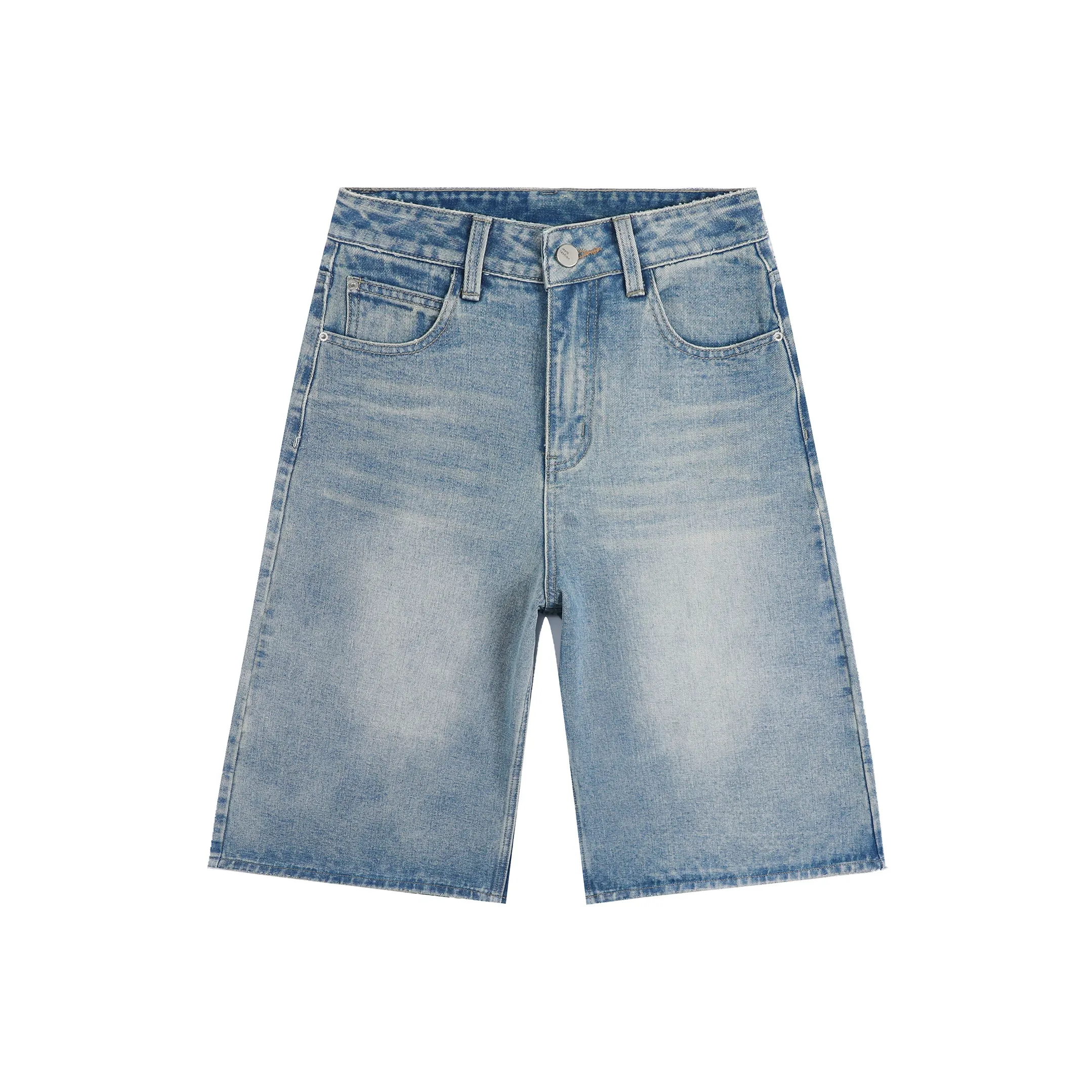 Wen Shan Кремово-голубые Штаны капри Женские Джинсовые шорты