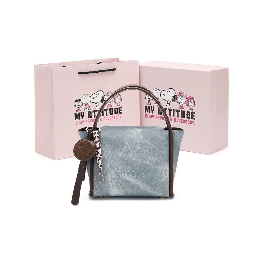 SNOOPY PU (полиуретан) Сумка с одним плечом Женская Джинсовый синий