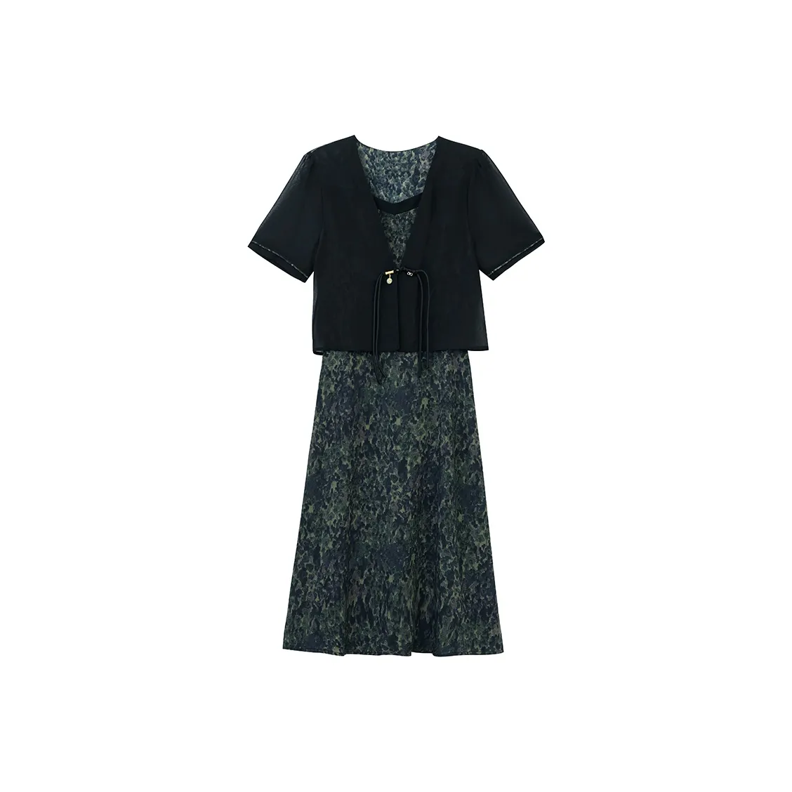 Flowers In Water Short Sleeved Dress Women's